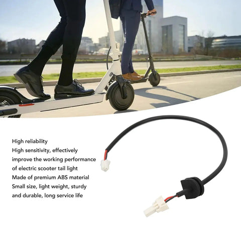Premium ABS Tail Light Cable for electric scooter replacement part with connector, ideal for MAX G30P G30D, shown with in-use example