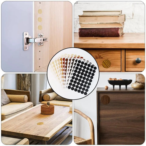 648 Piece Screw Hole Cover Sticker Set In 12 Colors, Adhesive PVC Caps For Wood Screws, Colorful Wall Cabinet And Desk Hole Plugs