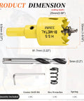 Beefy Bi Metal Hole Saw One And Five Sixteenths Inch M42 HSS Circular Head With Center Drill Bit dimensions illustration