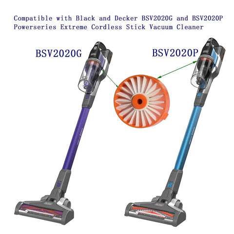 Replacement Filter Set For BSV2020G And BSV2020P Powerseries Extreme Cordless Stick Vacuum shown with vacuum models.