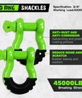Offroad Recovery Kit With Snatch Block Pulley Ten Ton, Tree Saver Strap Three Inch By Eight Foot, And D Ring Shackles Three Quarter Inch, Winch Accessories For Cars, Trucks, SUVs, And ATVs, Heavy Duty Steel Gear For Rugged Trails, 3/4 inch D ring shackles