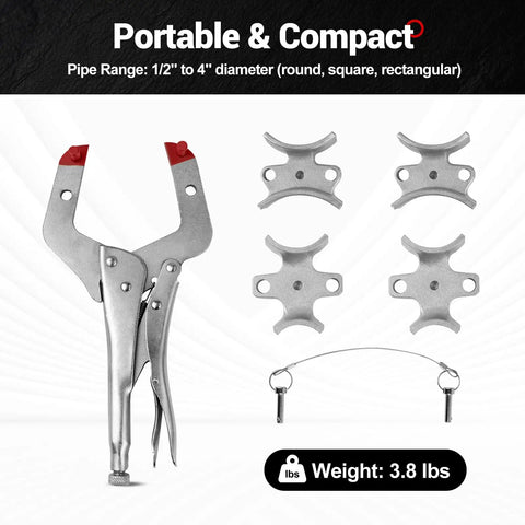 Grip Your Pipes Tight As A Drum While You Dial In Bullseye Alignments Using This Portable Pipe Welding Clamp Third Hand Tool with adjustable jaw.