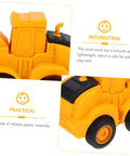 Close-up of 4 Piece Front End Loader Plastic Engineering Vehicle Models For Compact Construction Trucks Built For Kids