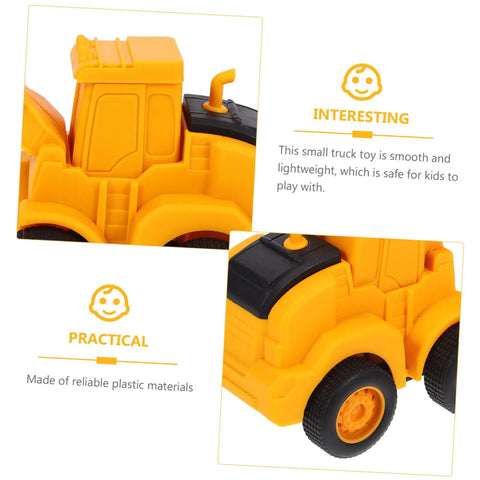 Close-up of 4 Piece Front End Loader Plastic Engineering Vehicle Models For Compact Construction Trucks Built For Kids