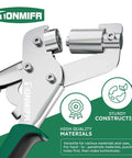 Beast Mode Grommet Tool Kit With 3/8 Inch Eyelets, heavy duty metal press close-up showing sturdy construction and high-quality materials.
