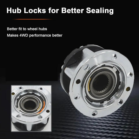 Heavy Duty Mechanical Hub Assembly For Suzuki Samurai Jimny Vitara X90 Escudo Featuring 26 Spline Alloy Construction for smooth spinning and reliability.