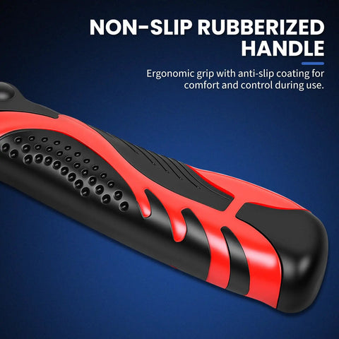 Non-slip rubberized handle of 16 Inch Pro Rivet Nut Kit With Quick Change Mandrels, Heavy Duty Rivnut Nutsert Tool