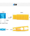 Size dimensions of 120 Piece Blade Fuse Kit For Cars Trucks Boats And RVs With Color Coded Housings And Clear Amp Ratings.