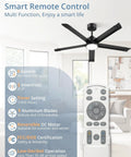 ZMISHIBO 52 Inch Ceiling Fans with Lights showcasing smart remote control and five aluminum blades for dynamic airflow.