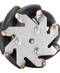 Beefy 48mm Steel Mecanum Omni Wheels Set For Robot Car Left And Right 8 TPR Rollers Per Wheel 3kg Load Capacity