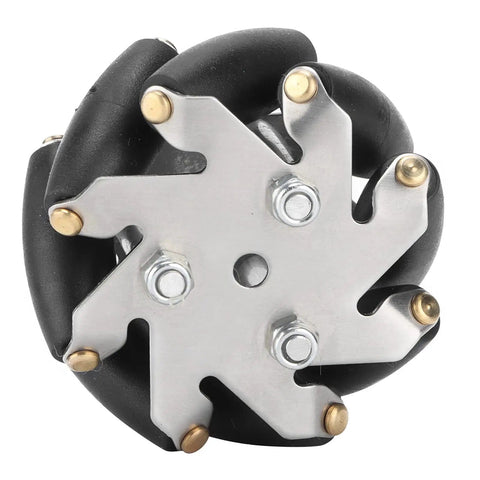 Beefy 48mm Steel Mecanum Omni Wheels Set For Robot Car Left And Right 8 TPR Rollers Per Wheel 3kg Load Capacity