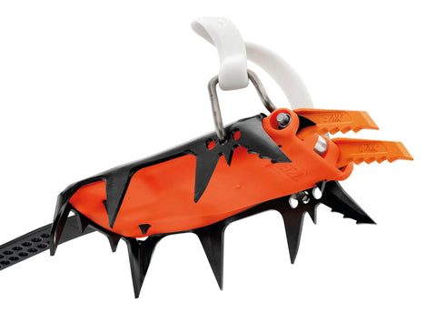 Lynx Crampons For Technical Ice Climbing And Mixed Mountaineering side view, showing adjustable points for precision and durability.