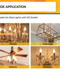 90 Plus CRI LED Candelabra Bulbs E12 Dimmable 2700K Soft Warm White 4W 450LM used in chandelier, pendant light, ceiling fan, wall sconce.