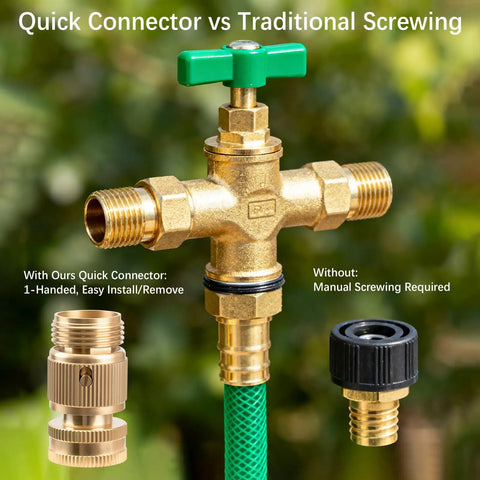 Two Sets Brass Garden Hose Quick Connect Fittings Three Quarter Inch GHT Male And Female No Leak Connectors comparison
