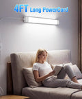 Bright LED Ceiling Light Fixture With Plug 5000K Triproof LED Tube Light 16W Linkable Closet Lighting for bed reading