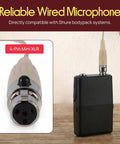 4-pin mini XLR cable with Shure compatible pack for Omnidirectional On Ear Condenser Microphone For Voiceover And Speech