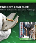 Badass Pinch Off Pliers For Quick Line Locking Tough As Nails Steel Tubing Crimper in use on copper pipe connection.