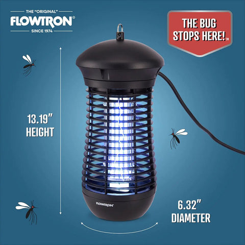 Outdoor Bug Zapper With 4000 Volt Electric Insect Killer For Half Acre Coverage Non Clogging Shock Grid, front view.