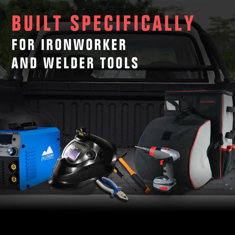 Rugged Detachable Welding Tools Backpack Large Capacity Waterproof Gear Bag For Welders With 11 Pockets Helmet Catch And 600D Construction