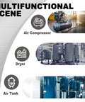 Air compressor, dryer, and air tank setup for Zero Air Loss Automatic Condensate Drain Valve for Air Compressors 1.6 MPa.