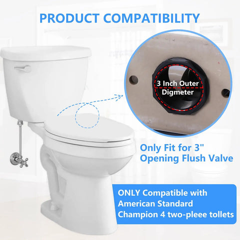 Tank To Bowl Gasket Kit For Champion 4 Toilet Repair Heavy Duty Seal To Stop Leaks Easy Install Replacement For AS738756-0070A Toilet Tank Gasket Ring For Worn Cracked Or Aging Couplings, 3-inch fit