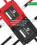 Heavy Duty 400A 12V 48V DC Copper Busbar Power Distribution Block With Eight M10 Studs And Protective Cover visible from the front.