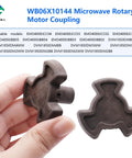 Microwave Turntable Motor Coupler Replacement For GE DVM1850DM And EMO4000J Series Ovens Fits EMO4000JCC01 02 03 04 And DVM1850DM BB WW Models Replacement Part With Easy Install And Durable Construction For Reliable Even Heating., black plastic WB06X10144 microwave rotary motor coupling shown front and side view