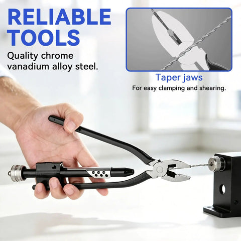 All In One Safety Wire Pliers Set 6 Inch And 9 Inch Reversible Locking Tool Carbon Steel Wire Twisting Cutter in use