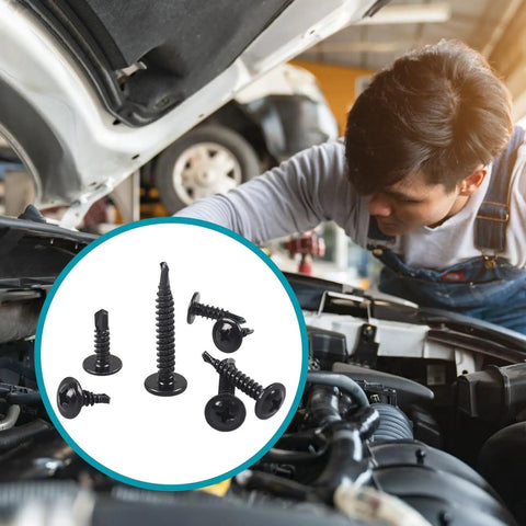 Bulk 400 Pack Self Tapping Screws For Metal And Wood Size 8 And 10 410 Stainless Steel in use for car engine repair