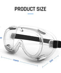 Safety Goggles That Fit Over Your Specs With Anti Fog And Anti Scratch Lenses, Clear Vision Lab Eyewear, product size details