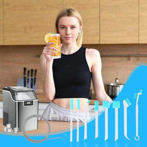 Ice Maker Cleaning Brush Kit For Countertop Machines No Fuss Deep Clean With 2 Extra Long Pipe Cleaners And 8 Small Crevice Brushes