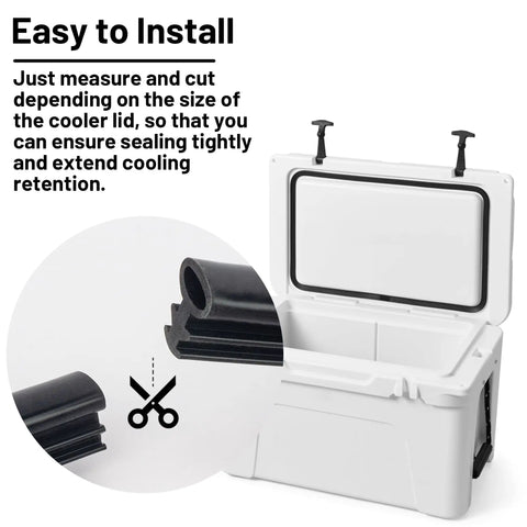 Durable Cooler Lid Gasket Replacement For Yeti 20Qt And 45Qt Also Fits RTIC 20Qt And 45Qt Black Seal that keeps ice longer, cut to fit