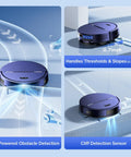 2 In 1 Robot Vacuum And Mop With 8000Pa Suction, Slim Self Charging Smart Cleaner For Hard Floors, Pet Hair, And Carpet