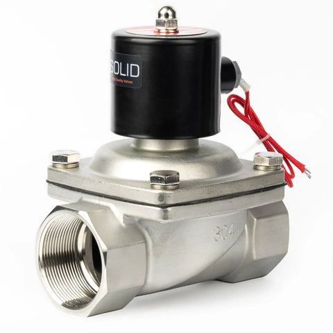 2 Inch Stainless Steel Solenoid Valve 110V AC Workhorse Normally Closed Electric Valve With Viton Seal for gas and fluid applications
