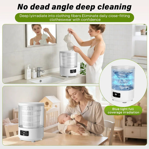 Straight Up Must Have 4 Liter Semi Automatic Mini Washing Machine With Blue Light Sanitizing And Rapid Spin Cycle for effective cleaning.