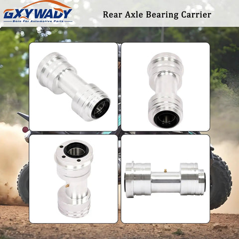 Rear Axle Bearing Carrier Replacement For Yamaha 700 And 700R ATV 2006 2020 Fits 1S3 25311 00 00 01 00 And 1PE 25311 00 00 Beefed Up Durable OEM Style Carrier For Solid Performance And Easy Install, silver aluminum carrier shown from four angles