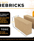 Heavy Duty Refractory Fire Bricks For Forge 3200F Built To Last Pack Of 2 Extra High Temp Insulated fire bricks with dimensions shown