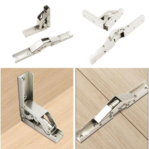 Two Pack Folding Cabinet Hinges 90 Degree For Doors Shelves Benches Tables Heavy Duty Rustproof Steel Adjustable Cabinet Hardware