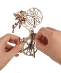 Dutch Bicycle 3D Wooden Puzzle Kit For Adults With Dope Movable Parts And Rear Rack Front Basket Amsterdam Inspired Mechanical Model 1 To 1850 Scale in hands