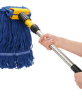 Heavy Duty Commercial Mop With 64 Inch Handle Looped End Wet Mop For Wet And Dry Cleaning Industrial Cotton Dust Mop shown
