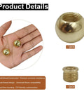 Top Shelf Solid Brass Ball Lamp Finials Caps Knob Set Heavy Duty 17.5 Mm Shade Toppers With Brass Reducing Adapter For Table And Floor Lamps Antique Brass Finish Two Pack, brass finial and adapter