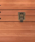 Close-up of Vintage Wooden Case Toggle Latch Set 4 Pieces With 16 Screws 1.4x1.2 Inch Luggage Tin Hardware Buckle Lock