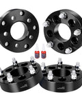 4 black 5x4.5 To 5x5.5 Wheel Adapters And Spacers For Bolt Pattern Swap Conversion, 1.5 Inch Thick, 73mm Hub Bore, Half Inch 20 Threads