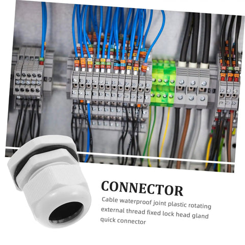 Weatherproof M32 Cable Gland Connector Set 10 Pack With Rotating Threaded Locking Heads For Outdoor Electrical Wiring Super Solid Strain Relief And Quick Connect For Household Use next to electrical terminal blocks with cables