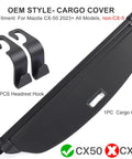 OEM Style Cargo Cover for Mazda CX50 and CX50 Hybrid 2023 2024 2025 2026 Retractable Trunk Cover Privacy Shield Shade