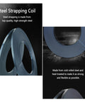 Beefy Bluing Steel Strapping Coil 3/4 Inch Wide 0.020 Inch Thick 2150 Feet 1800 Lbs Break Strength Heavy Duty Pallet Strapping Roll