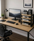 Multi Tier HiFi Rack With Solid Wood And Stainless Steel Brackets Anti Vibration Desktop Audio Stand For Amplifier CD Player And Speakers