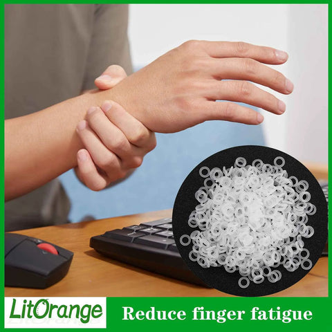 Close-up of LitOrange clear silicone O-rings for Cherry MX keyboard switches, 500 pcs