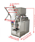Automatic Paste And Liquid Filling Sealing Machine With Horizontal Mixing Hopper For Chili Sauce And Juice 30 To 300 Ml Bottle Filler dimensions and features view.