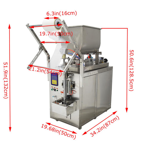 Automatic Paste And Liquid Filling Sealing Machine With Horizontal Mixing Hopper For Chili Sauce And Juice 30 To 300 Ml Bottle Filler dimensions and features view.